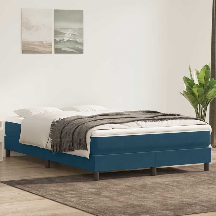 kontinentalseng uden madras 160x210 cm fløjl mørkeblå