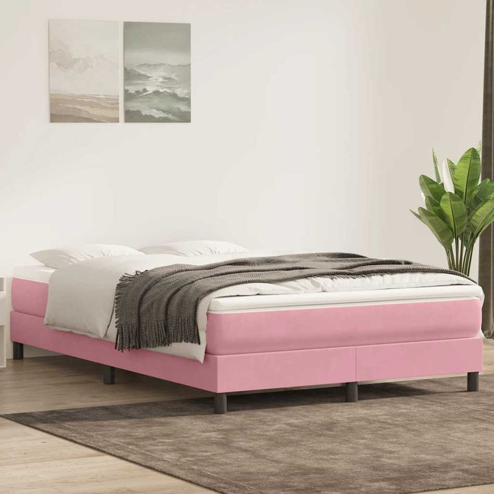 kontinentalseng uden madras 160x210 cm fløjl lyserød