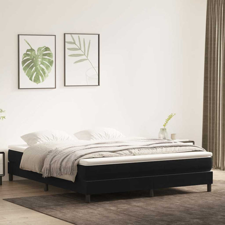 kontinentalseng uden madras 180x210 cm fløjl sort