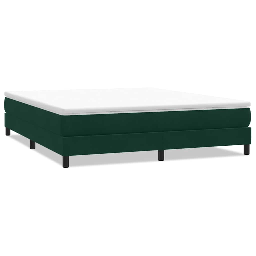 kontinentalseng uden madras 180x210 cm fløjl mørkegrøn