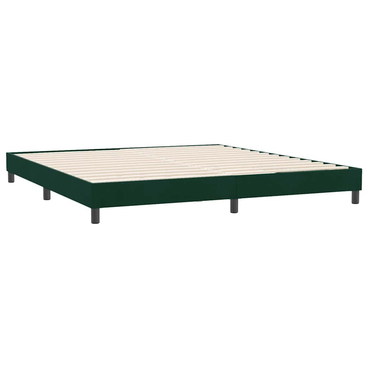 kontinentalseng uden madras 180x210 cm fløjl mørkegrøn