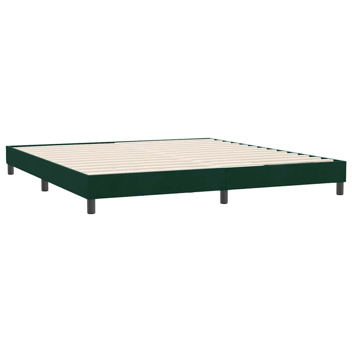 kontinentalseng uden madras 180x210 cm fløjl mørkegrøn