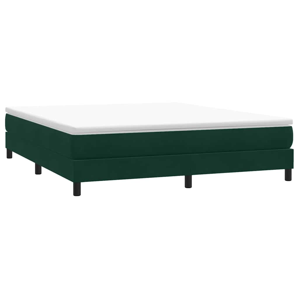 kontinentalseng uden madras 180x210 cm fløjl mørkegrøn