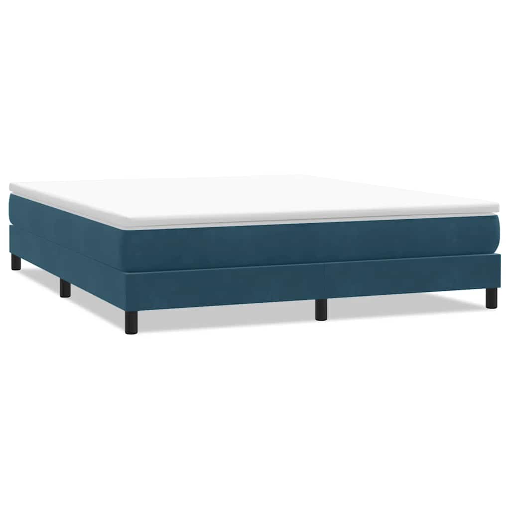 kontinentalseng uden madras 180x210 cm fløjl mørkeblå