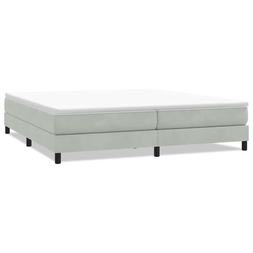kontinentalseng uden madras 200x210 cm fløjl lysegrå