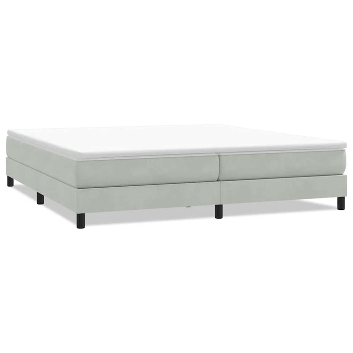 kontinentalseng uden madras 200x210 cm fløjl lysegrå