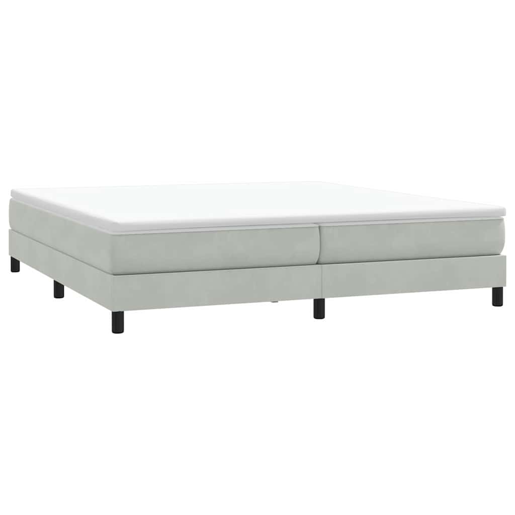 kontinentalseng uden madras 200x210 cm fløjl lysegrå