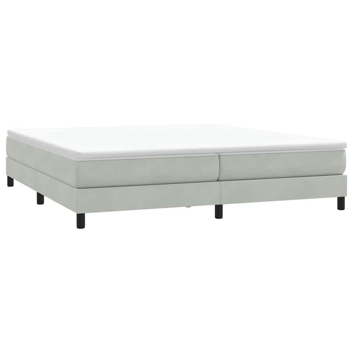 kontinentalseng uden madras 200x210 cm fløjl lysegrå