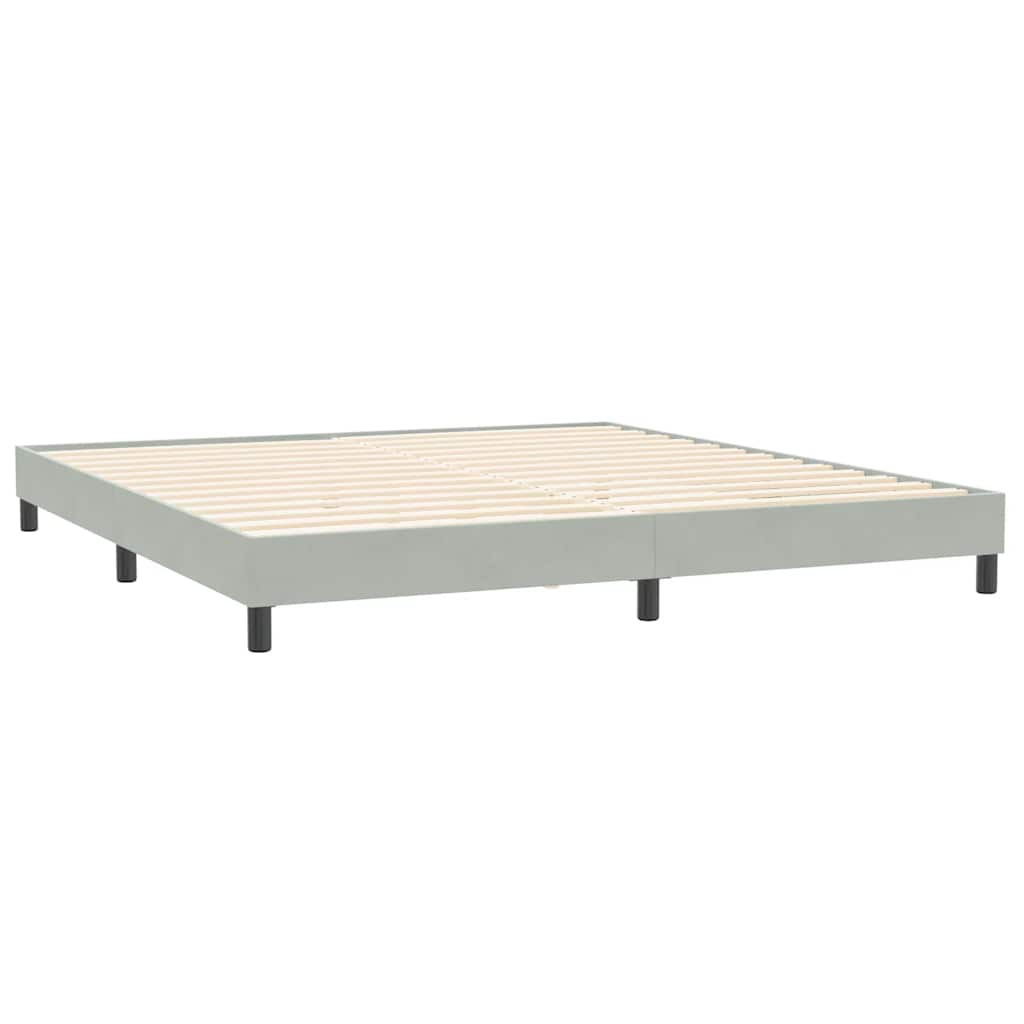 kontinentalseng uden madras 200x210 cm fløjl lysegrå