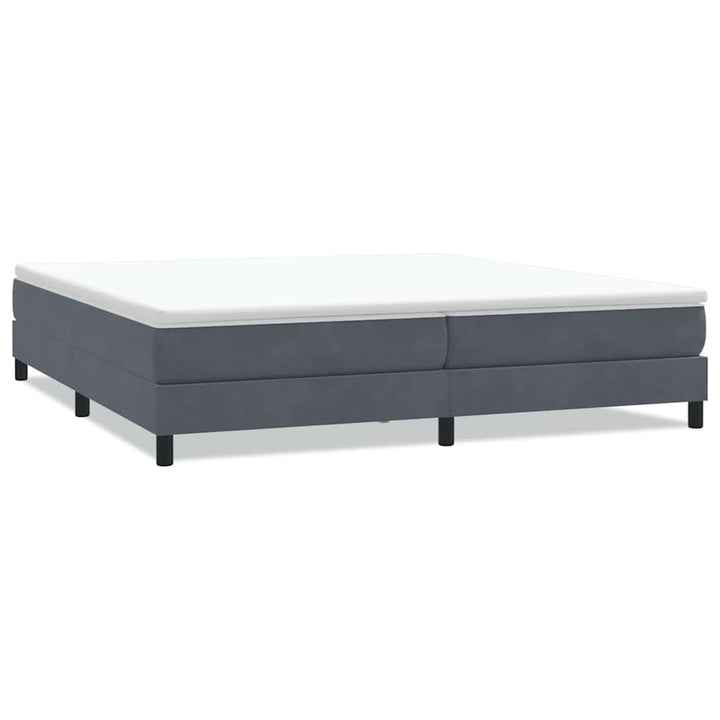 kontinentalseng uden madras 200x210 cm fløjl mørkegrå