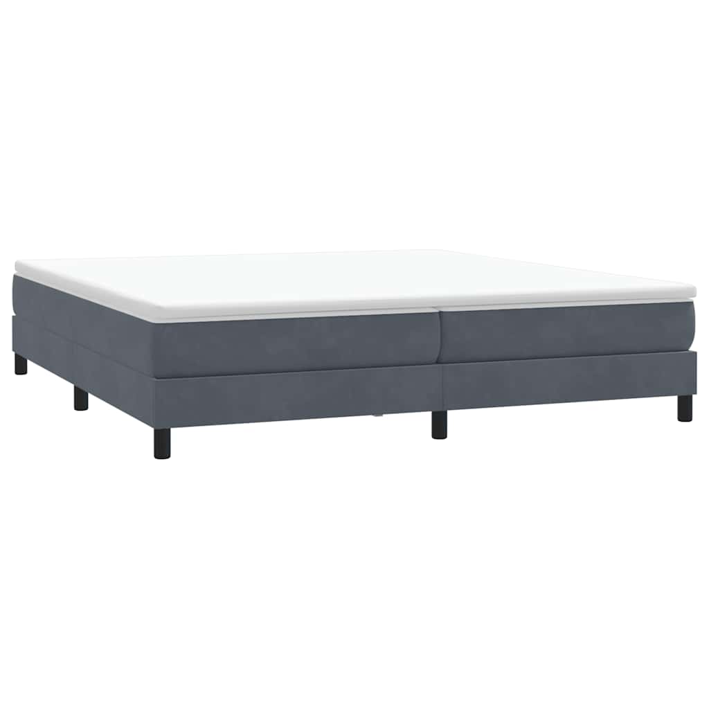 kontinentalseng uden madras 200x210 cm fløjl mørkegrå