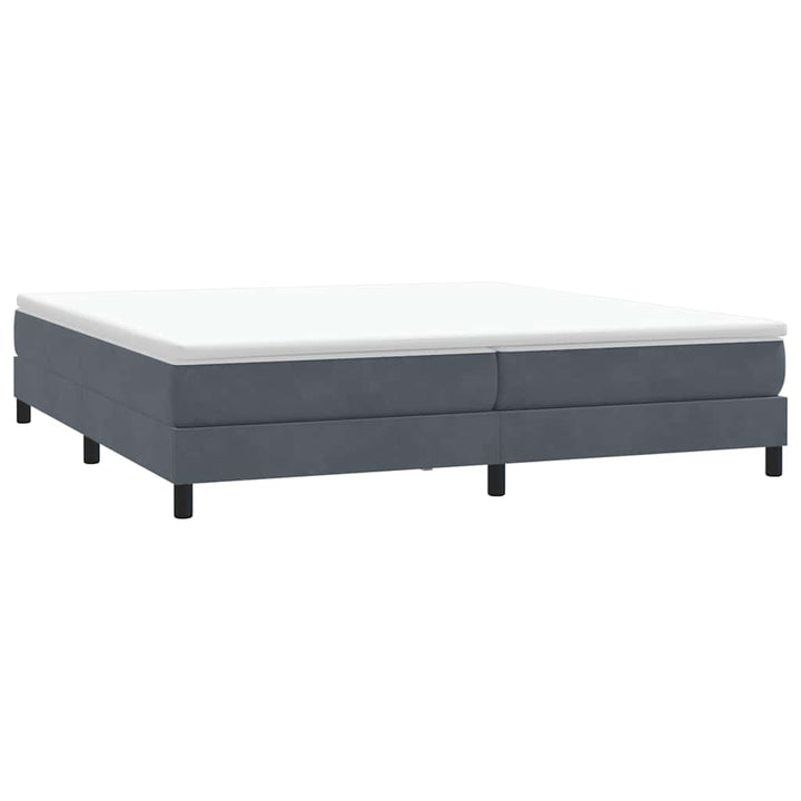 kontinentalseng uden madras 200x210 cm fløjl mørkegrå