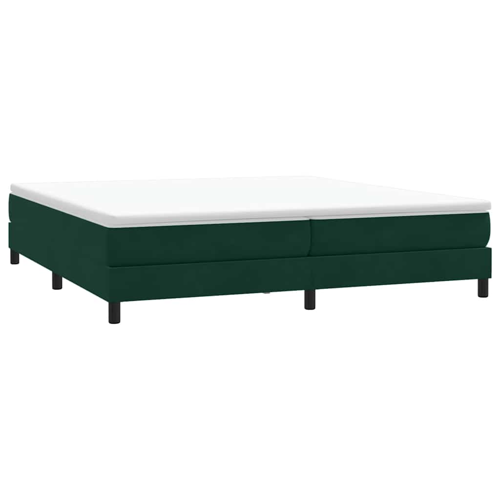 kontinentalseng uden madras 200x210 cm fløjl mørkegrøn