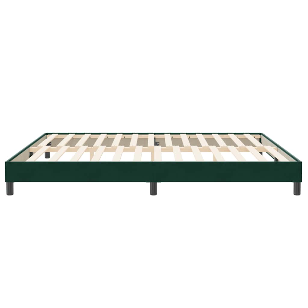 kontinentalseng uden madras 200x210 cm fløjl mørkegrøn