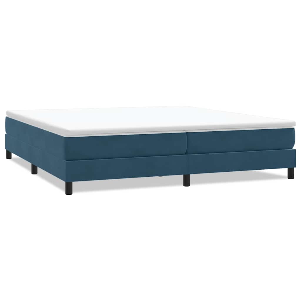 kontinentalseng uden madras 200x210 cm fløjl mørkeblå