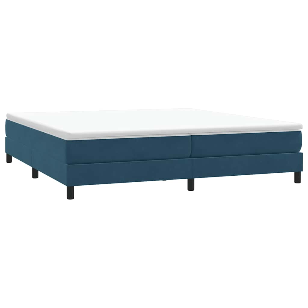 kontinentalseng uden madras 200x210 cm fløjl mørkeblå