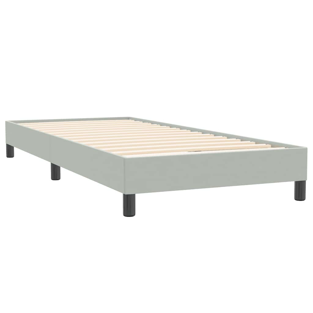 kontinentalseng uden madras 80x220 cm fløjl lysegrå