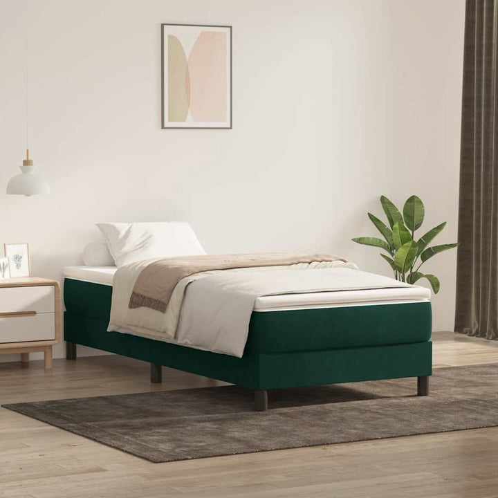 kontinentalseng uden madras 80x220 cm fløjl mørkegrøn