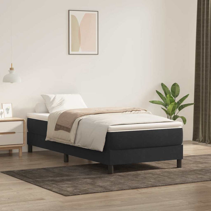 kontinentalseng uden madras 90x220 cm fløjl sort