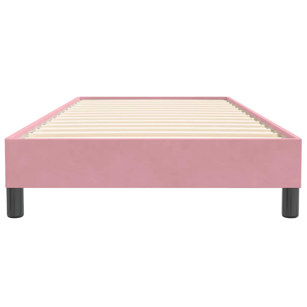kontinentalseng uden madras 90x220 cm fløjl lyserød