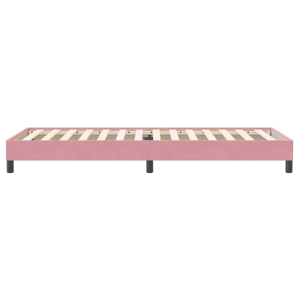 kontinentalseng uden madras 90x220 cm fløjl lyserød