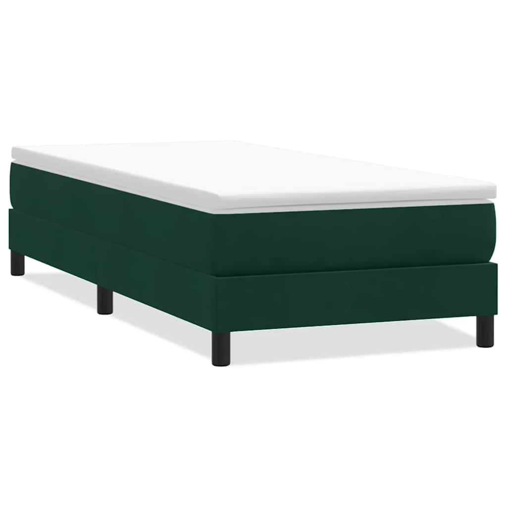 kontinentalseng uden madras 100x220 cm fløjl mørkegrøn