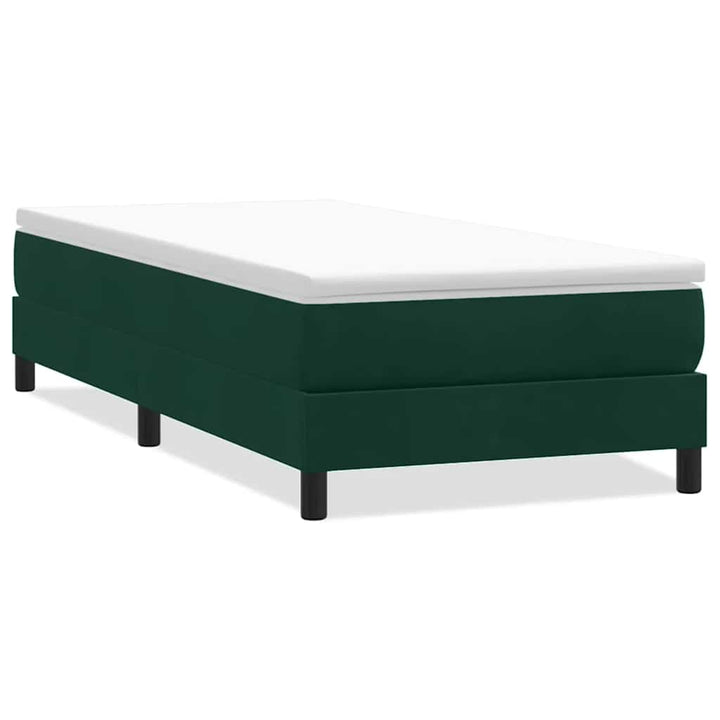 kontinentalseng uden madras 100x220 cm fløjl mørkegrøn
