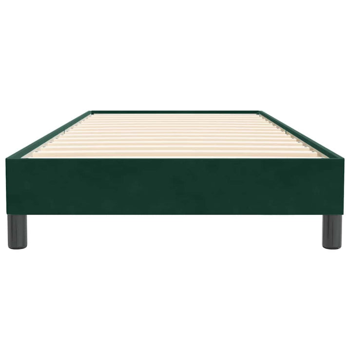 kontinentalseng uden madras 100x220 cm fløjl mørkegrøn