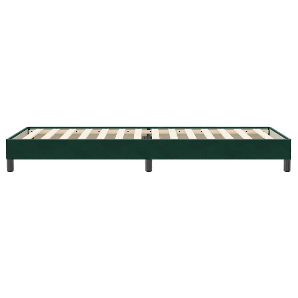 kontinentalseng uden madras 100x220 cm fløjl mørkegrøn