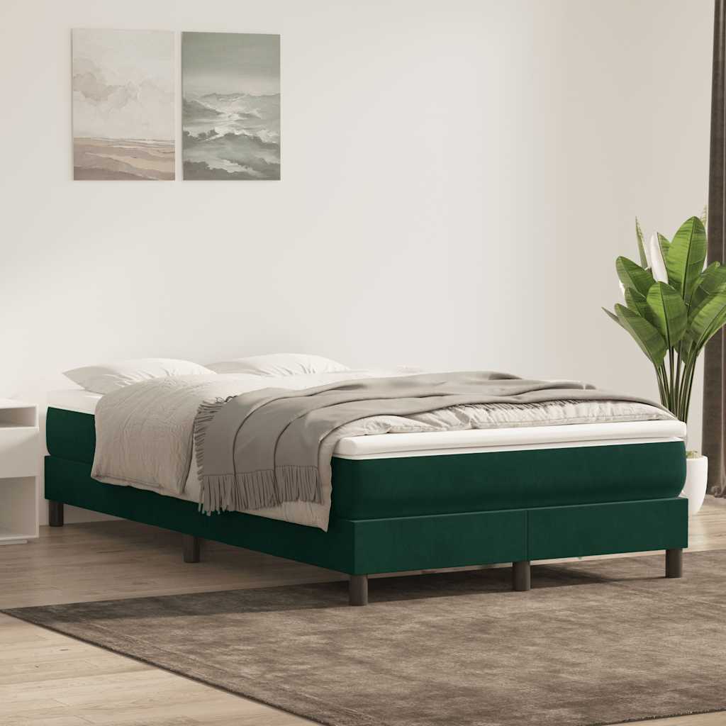 kontinentalseng uden madras 120x220 cm fløjl mørkegrøn