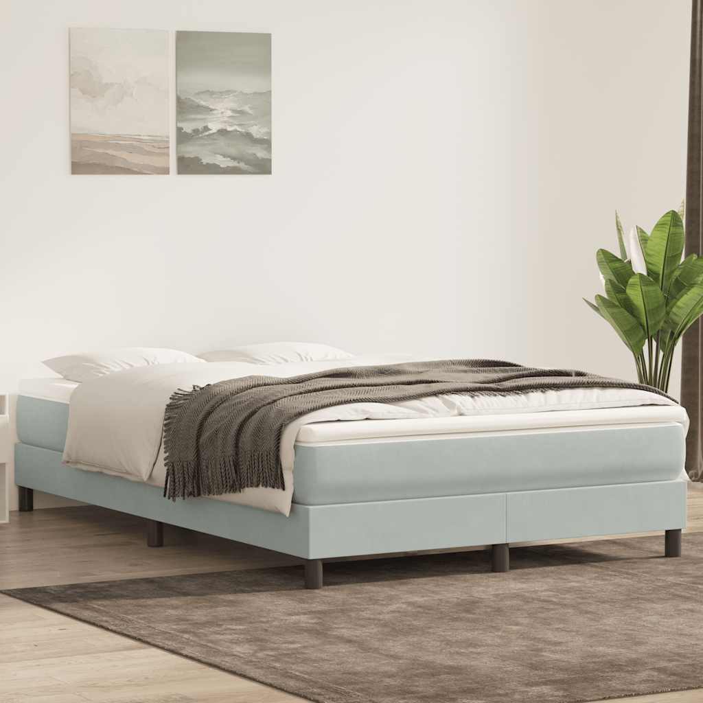 kontinentalseng uden madras 160x220 cm fløjl lysegrå