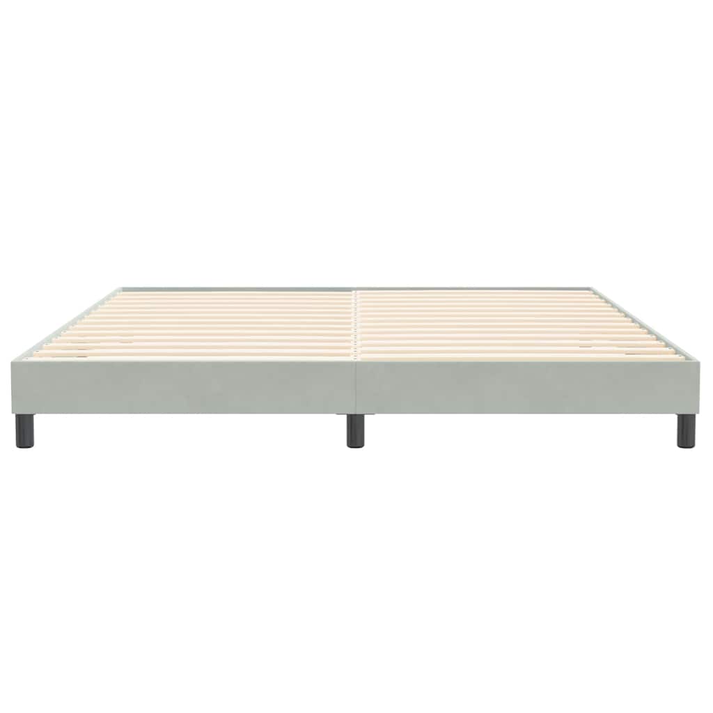 kontinentalseng uden madras 200x220 cm fløjl lysegrå