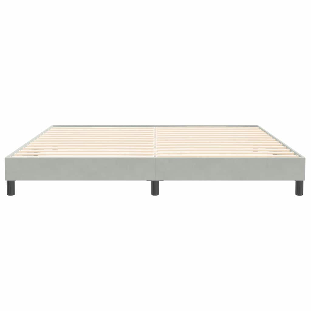 kontinentalseng uden madras 200x220 cm fløjl lysegrå