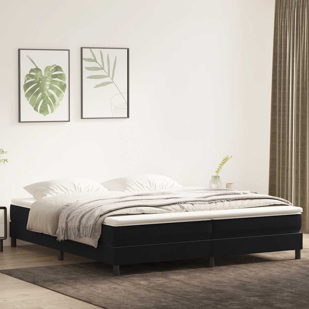 kontinentalseng uden madras 200x220 cm fløjl sort