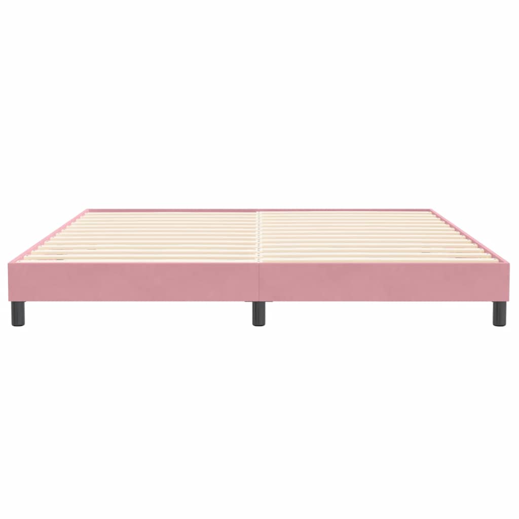 kontinentalseng uden madras 200x220 cm fløjl lyserød