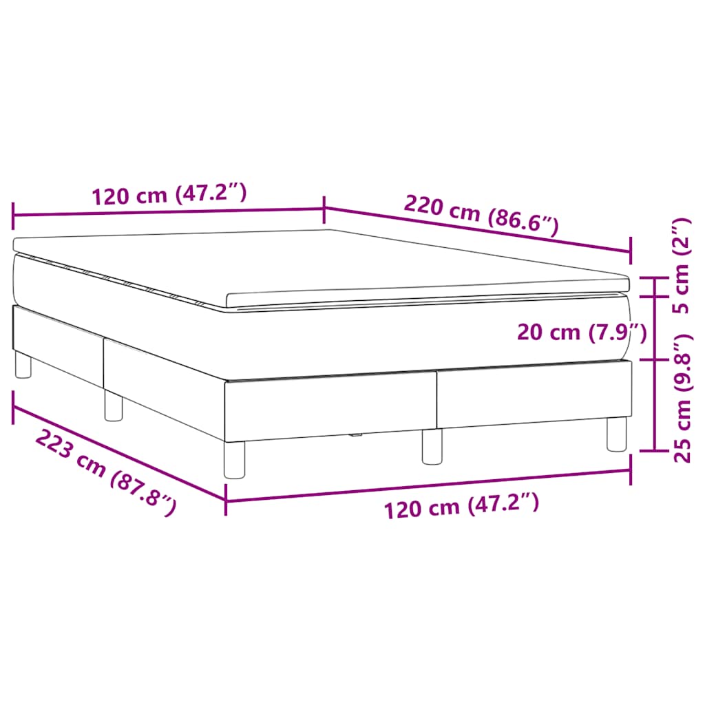 kontinentalseng med madras 120x220 cm velour lyserød