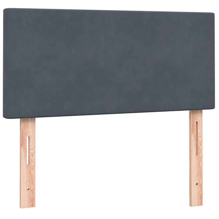 kontinentalseng med madras mørkegrå 90x210 cm fløjl