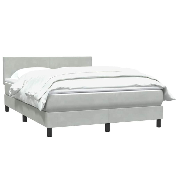 kontinentalseng med madras 160x210 cm fløjl lysegrå