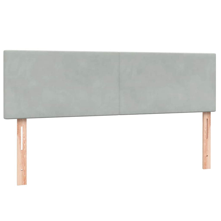 kontinentalseng med madras 160x210 cm fløjl lysegrå