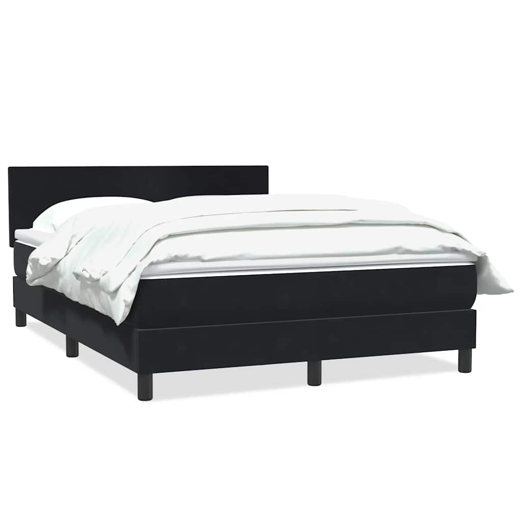 kontinentalseng med madras 160x210 cm fløjl sort