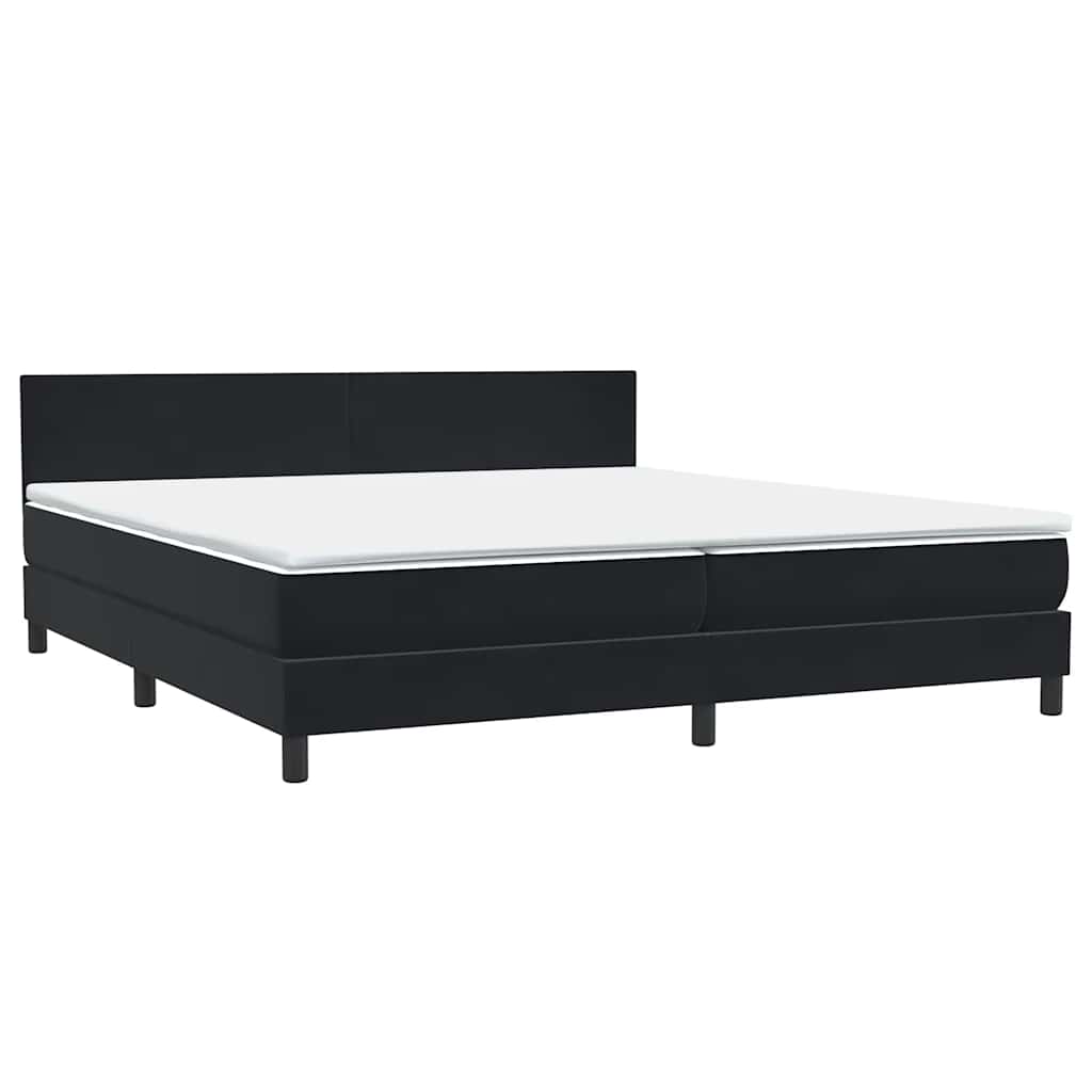 kontinentalseng med madras 200x220 cm fløjl sort