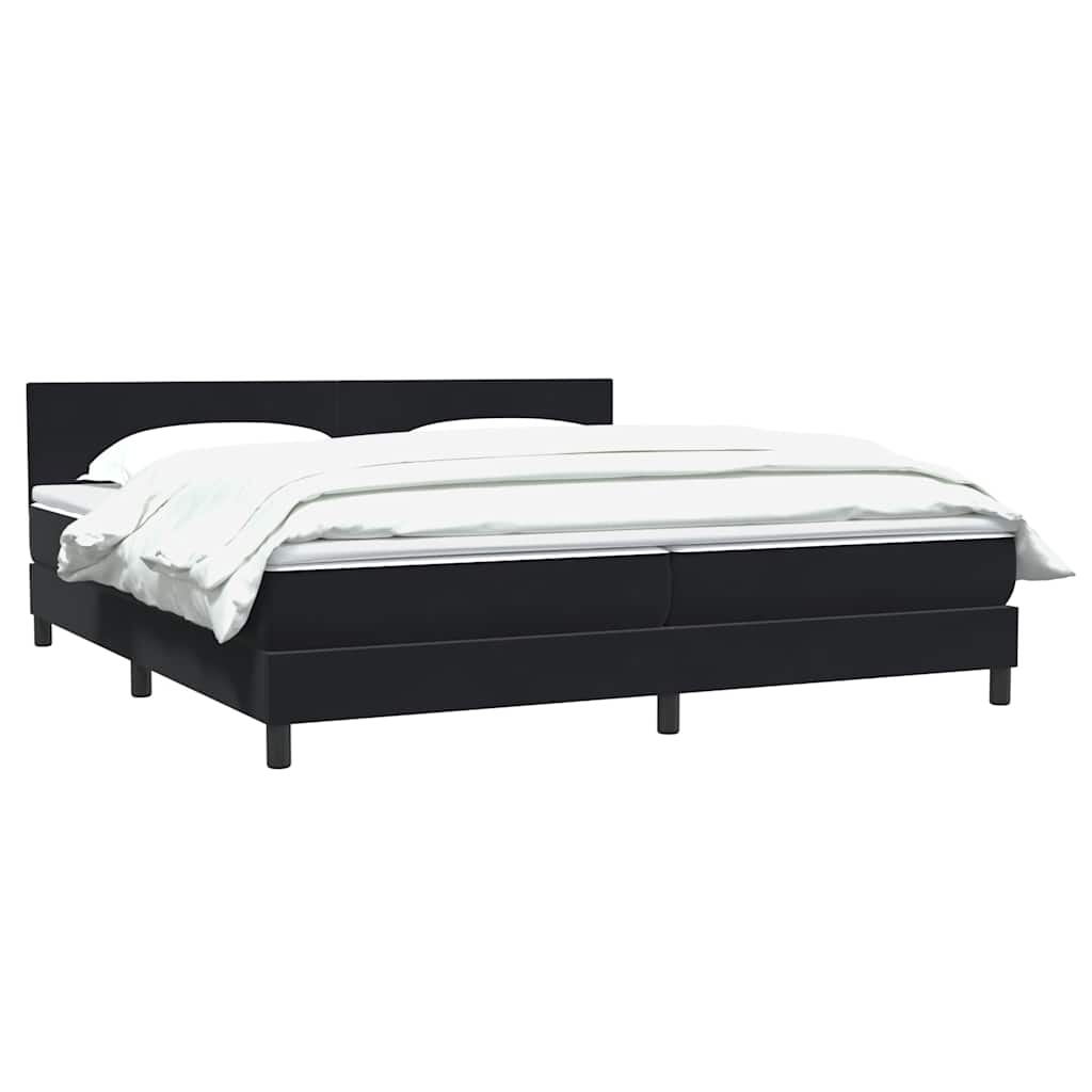 kontinentalseng med madras 200x220 cm fløjl sort