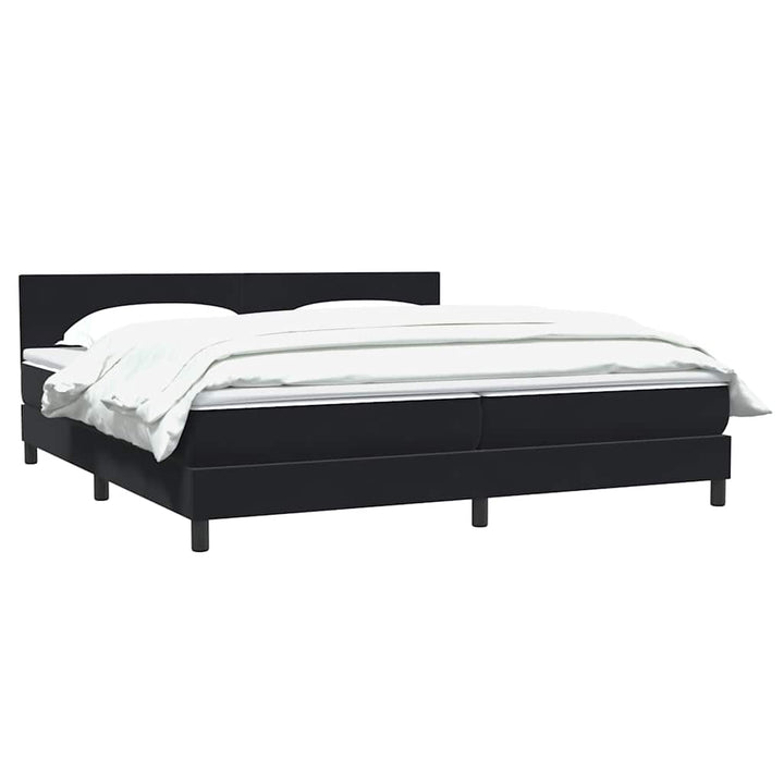 kontinentalseng med madras 200x220 cm fløjl sort
