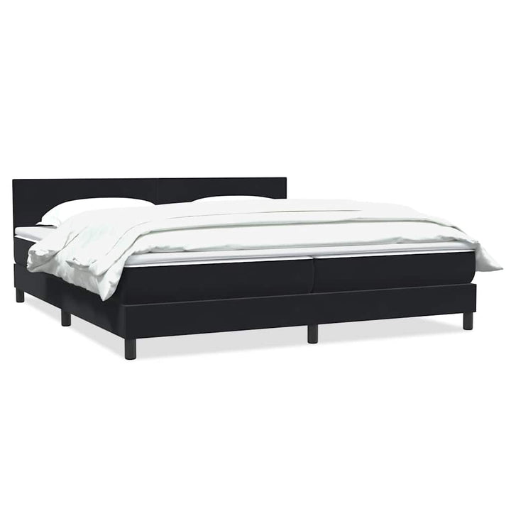 kontinentalseng med madras 200x220 cm fløjl sort