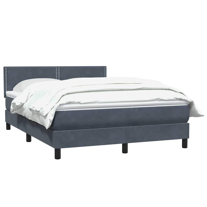 kontinentalseng med madras 160x210 cm fløjl mørkegrå
