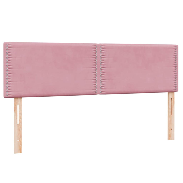 kontinentalseng med madras 160x210 cm fløjl lyserød