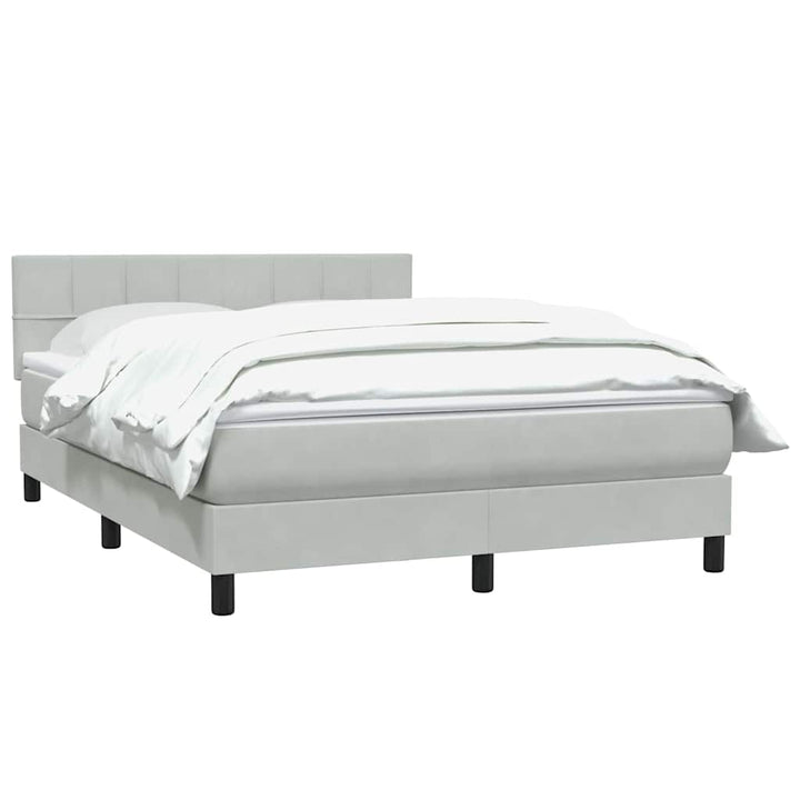 kontinentalseng med madras 160x210 cm fløjl lysegrå