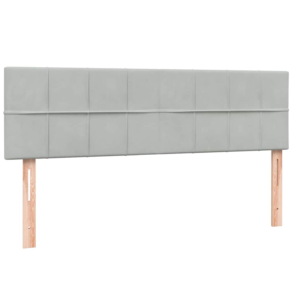 kontinentalseng med madras 160x210 cm fløjl lysegrå