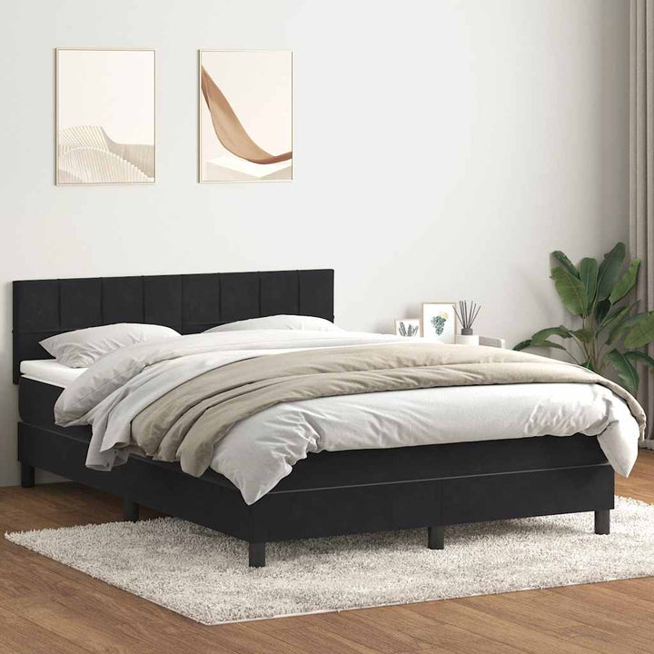 kontinentalseng med madras 160x210 cm fløjl sort