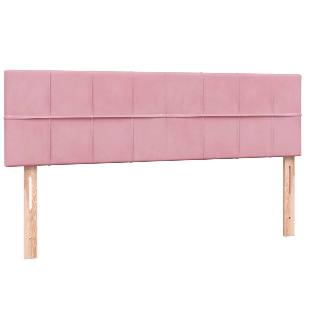 kontinentalseng med madras 160x210 cm fløjl lyserød